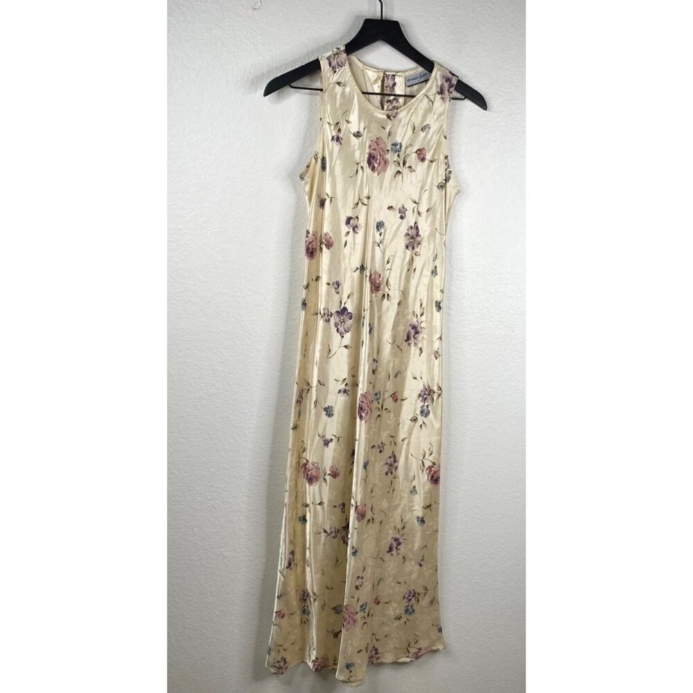 Vintage Breakin Loose Jacquard Satin Midi Floral Keyhole Back Fairy Dress Size 7